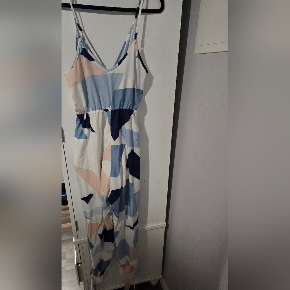 Womens Geometric Patterned One Piece Jumpsuit
